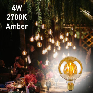 4W класическа ретро винтидж LED крушка E27, LED BULB 2700K, кехлибар с огледална повърхност