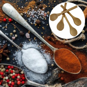 4бр. Чаени дървени лъжички за подправки