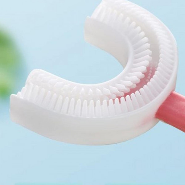 Иновативна четка за зъби за деца PINK с U образна форма РОЗОВА