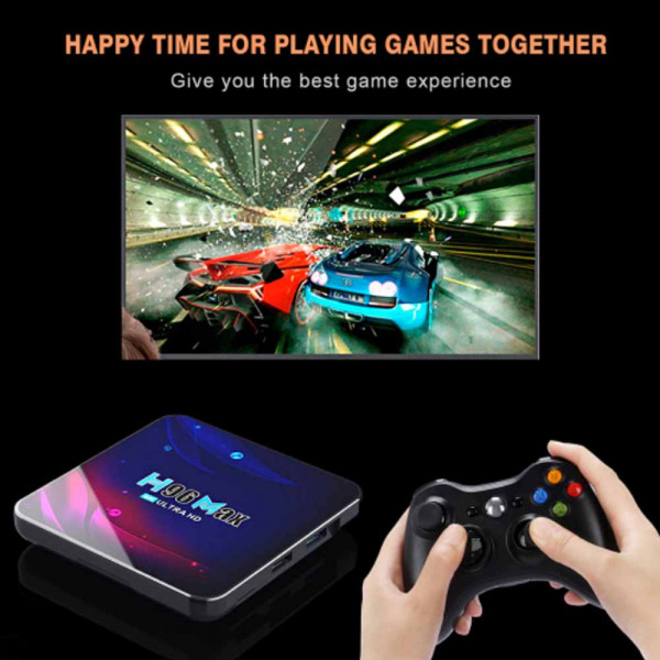 Мултимедиен плеър Smart TV BOX H96 MAX V11, Android 11, 4.0 BT, 3D, 4K HDR Ultra VP9 видео декодер, 5.8 G, WIFI, 4/32 GB