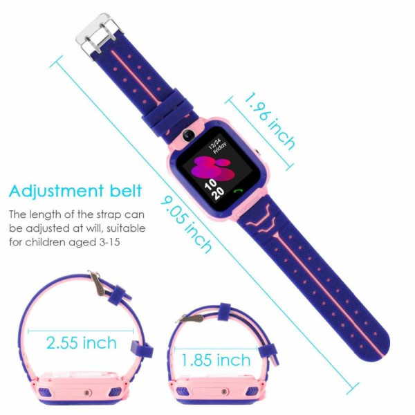 Детски смарт часовник 05 PINK-PURPLE, сим карта и камера, LBS Tracking, Водоустойчив, Лилав/ Розов