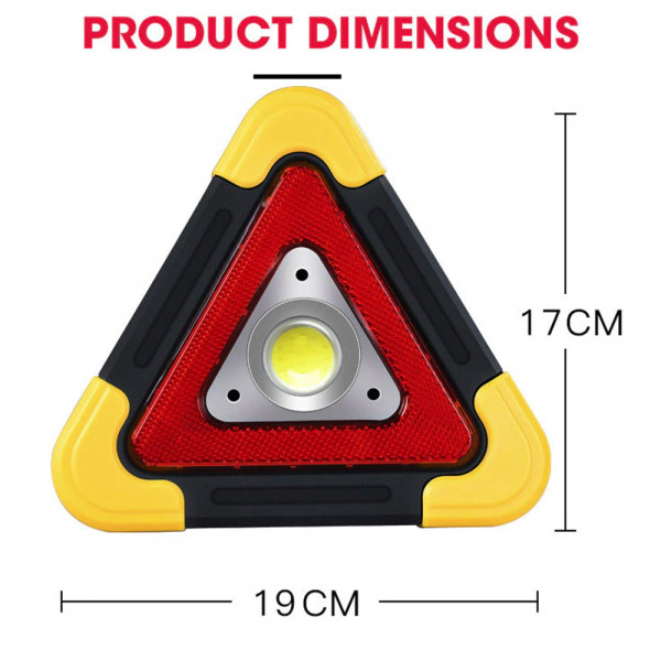 Компактен LED Светлоотразителен триъгълник за автомобил HB-6609, COB, соларен