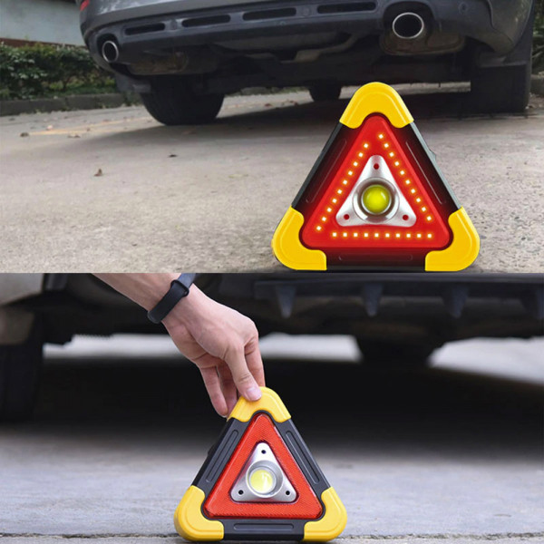Компактен LED Светлоотразителен триъгълник за автомобил HB-6609, COB, соларен