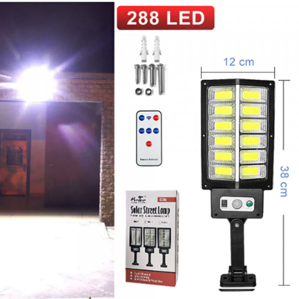 Водоустойчива соларна улична лампа T936-COB, сензорна с дистанционно управление
