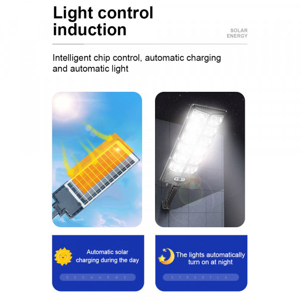 Водоустойчива соларна улична лампа T936-COB, сензорна с дистанционно управление