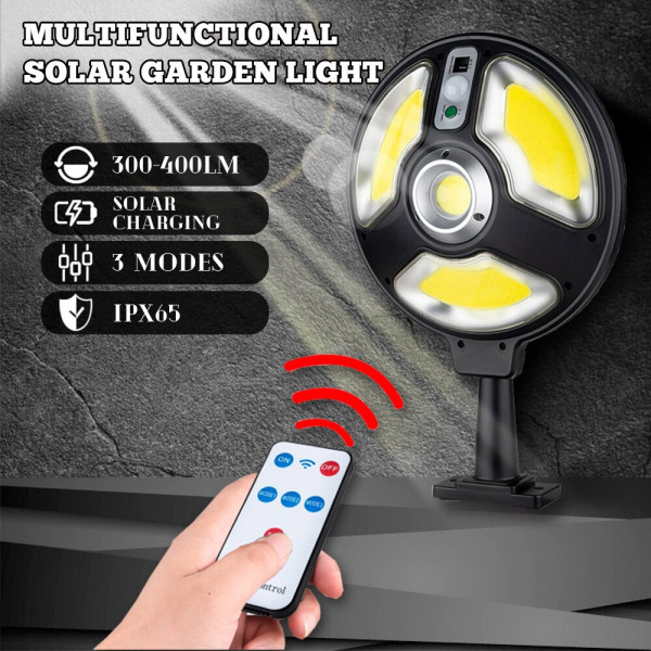 Водоустойчива соларна лампа LB-1288A, сензорна с дистанционно управление