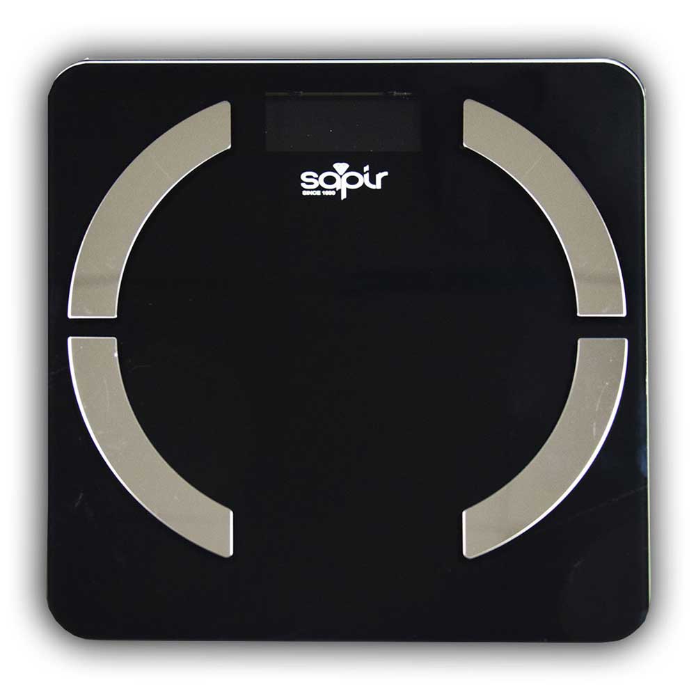 Дигитален смарт кантар-анализатор Sapir SP 1650 AC, LCD екран, BMI, Bluetooth, 180 кг, Черен