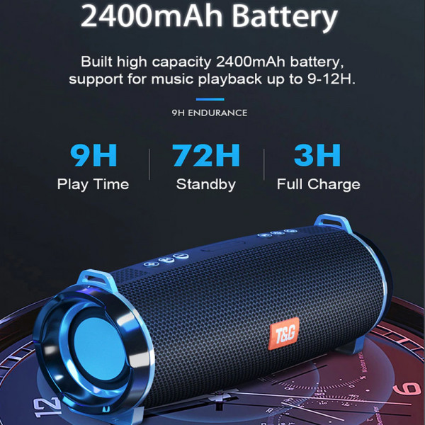 Moщна преносима Bluetooth  тонколнка TG-192 с RGB светлини