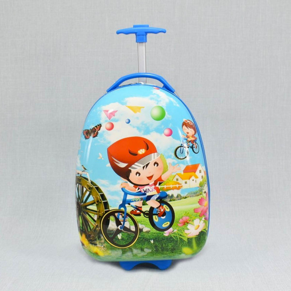 Поликарбонов детски куфар 31799  BOY/BIKE, 16 инча, 2 колела, изтегляща се дръжка