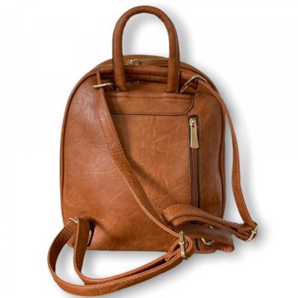 Елегантна дамска раница от еко кожа В525, кафява