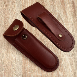 Кожен кобур - калъф за сгъваем нож, за колан, кафяв