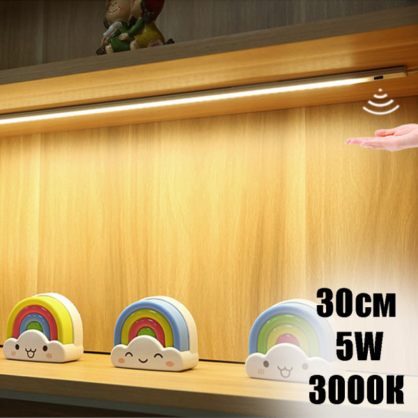 30см LED тяло 5W 3000К със сензор за движение и бутон за регулиране на светлината, USB захранване