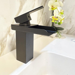 Дизайнерска смесителна батерия VISION QUADRO BLACK, за кухня и баня, самостояща, BF22