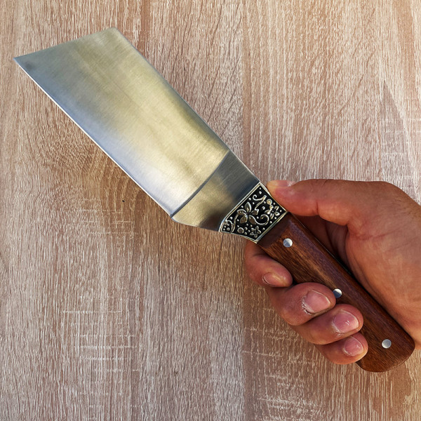 Много тежък бутиков ловен нож ASIAN TENGO, фултанг, стомана 440, кания