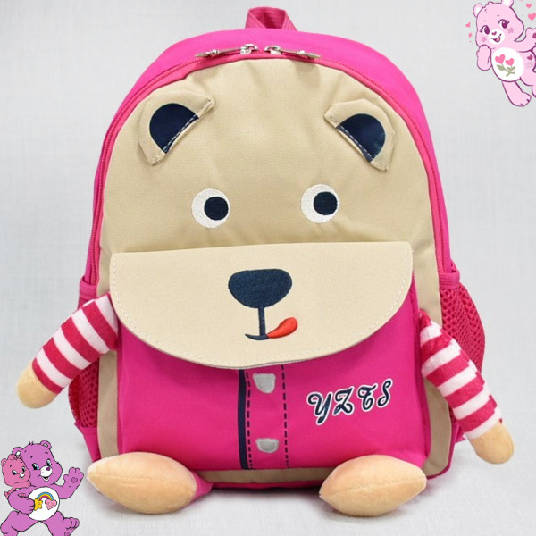 Красива детска раница МЕЧЕ от текстил PINK 2015