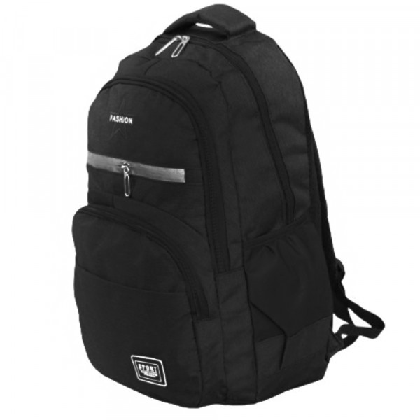 Голяма ученическа раница FASHION BLACK 6861, за училище, спорт, туризъм