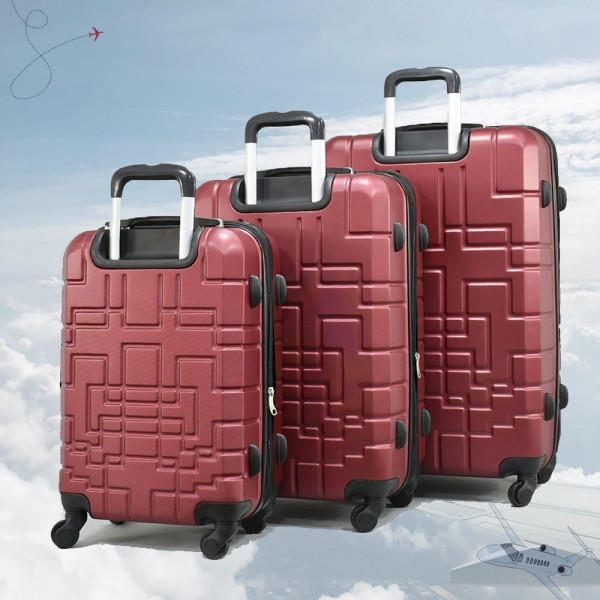 Три пластмасови авио куфари ABS 7068 BORDO, здрави, леки и безшумни