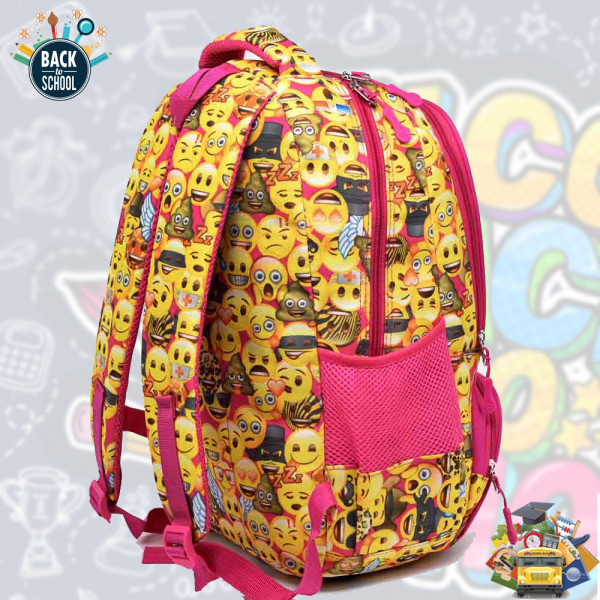 Ученическа раница "New Wining" YEWOLL 3454 непромокаема, с много джобчета, свеж десен, жълта