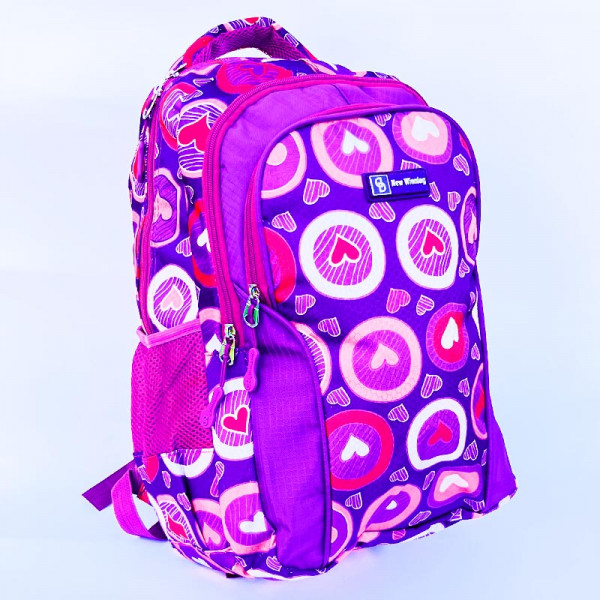 Ученическа раница "New Wining" PURPLE 3453 непромокаема, с много джобчета, свеж десен, лилава