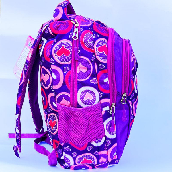 Ученическа раница "New Wining" PURPLE 3453 непромокаема, с много джобчета, свеж десен, лилава