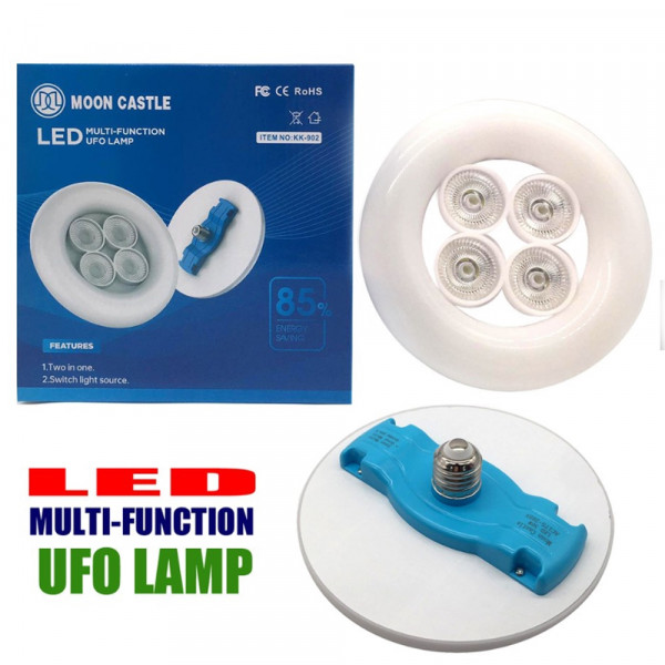Mногофункционална UFO лампа E27, 38W, мултицветна + бяла светлина, AC165-265V, 85% ENERGY SAVING