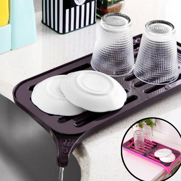 Сушилник за чаши и прибори с улей за оттичане на водата, пластмсов