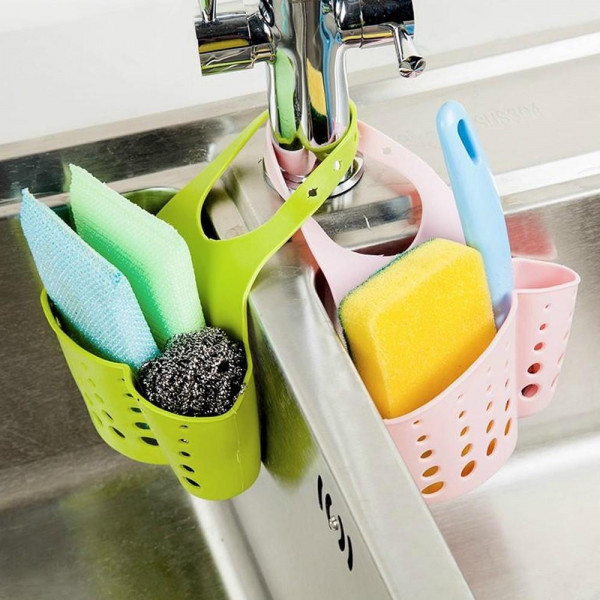 Силиконов органайзер за мивка, поставка за гъбички и телчета с отвори за отцеждане на водата, BF22