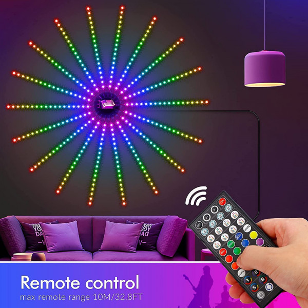 Хайтек WIFI SMART LED лента ФОЙЕРВЕРК - с 3 възможности за управление: контролен панел, дистанционно управление и  IP достъп, Bluetooth, RGB+CCT, Коледна, BF22, SmartHome