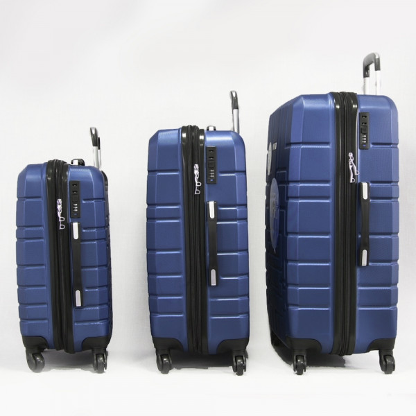 Три пластмасови авио куфари ABS 7068 BLUE, здрави, леки и безшумни