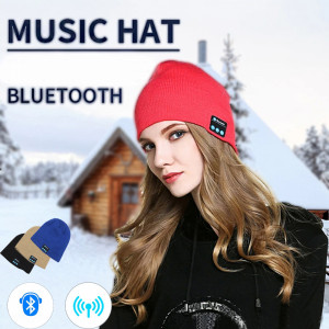 Музикална MP3 шапка с вградени Bluetooth слушалки за музика - RED,...