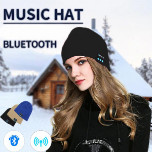 Музикална MP3 шапка с вградени Bluetooth слушалки за музика - BLACK,...