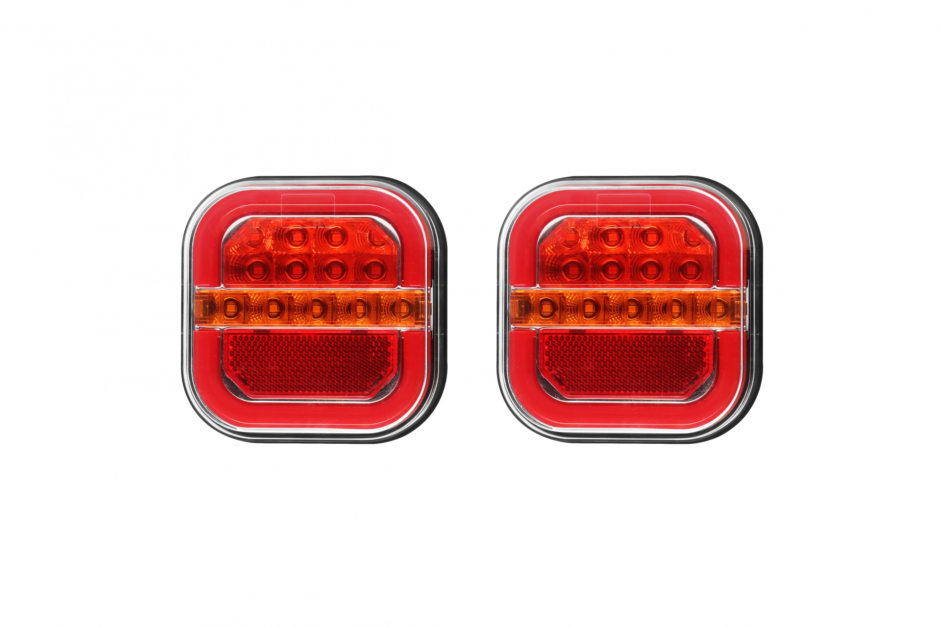 Комплект от 2 броя LED Диодни стопове стоп задни светлини 12V-24V за бус камион ТИР ремарке каравана платформа Неон Neon Ефект 95 X 97 X 34 mm