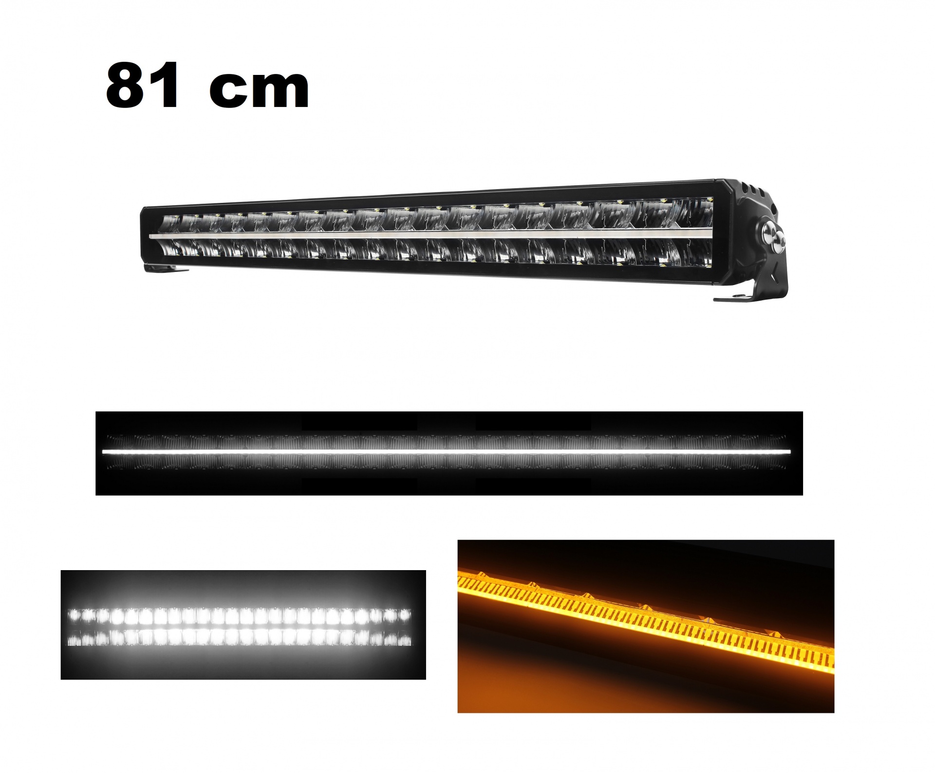 81 cm / 32 Инча 12V - 24V Led Bar Лед Бар Диоден Прожектор Супер Мощен Бяла и Оранжева Светлина Габарит Мъгла Блиц Високо Качество Ново Поколение