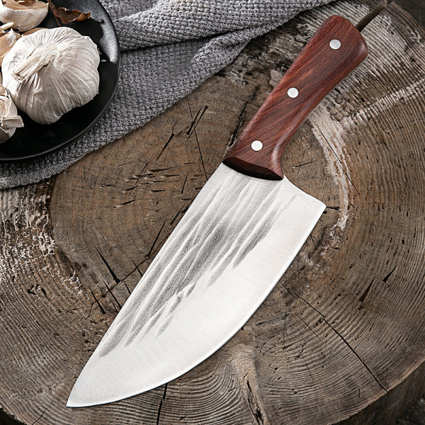 Японски кухненски нож AINA JUNIOR с ръчно ковано острие закалена стомана, фултанг, дръжка сандалово дърво