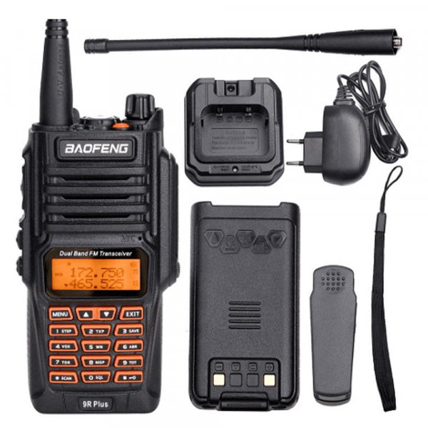 Водоустойчива двубандова радиостанция BAOFENG UV-9R+, хендсфрий, до 48км обхват, 8W