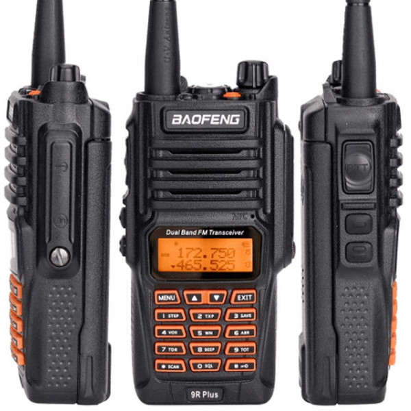 Водоустойчива двубандова радиостанция BAOFENG UV-9R+, хендсфрий, до 48км обхват, 8W