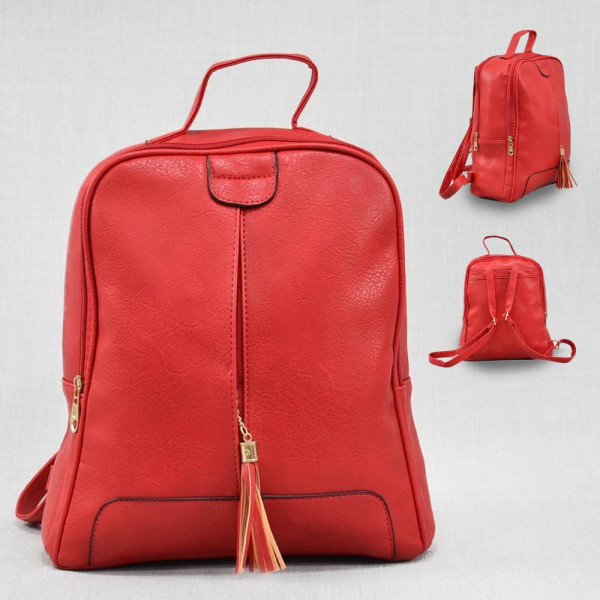 Луксозна дамска раница от еко кожа В8332 RED
