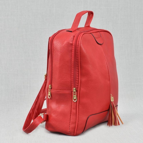 Луксозна дамска раница от еко кожа В8332 RED