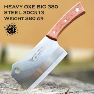Голям тежък кухненски сатър HEAVY OXE BIG 380, стомана 30Cr13, фултанг,...