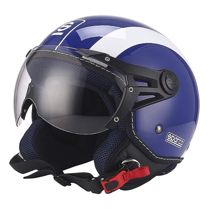 Каска за мотор Sparco BHR sp-501 синя / бяла 66684 размер S