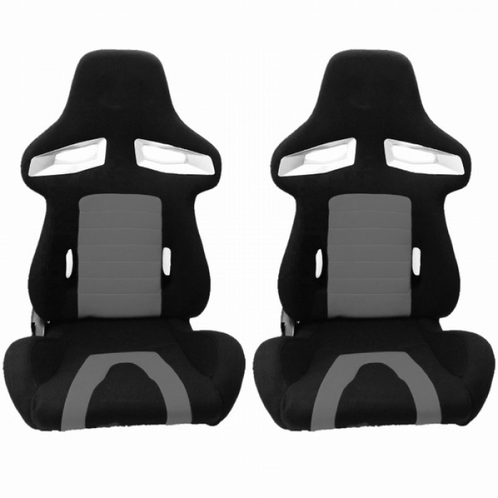 Спортни седалки тип рекаро -1069 сиво/черно