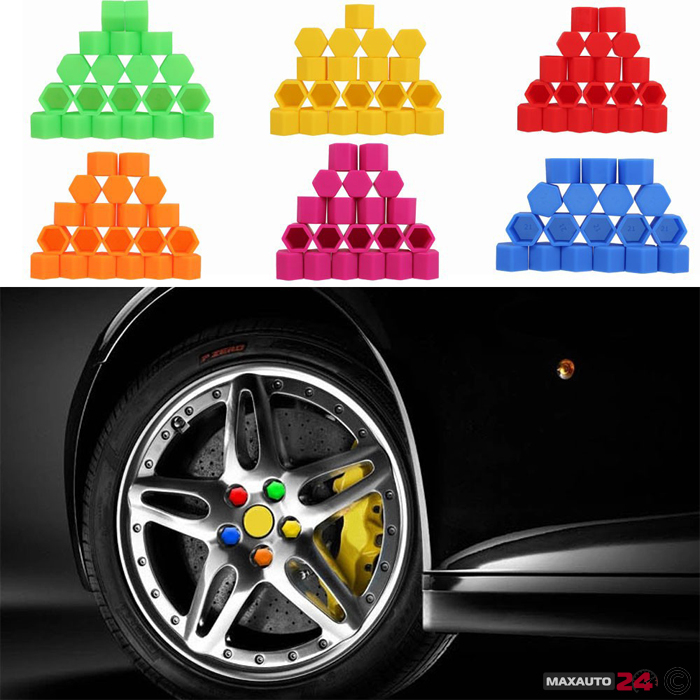 Декоративни капачки за болтове на джантите 17мм-оранжеви
