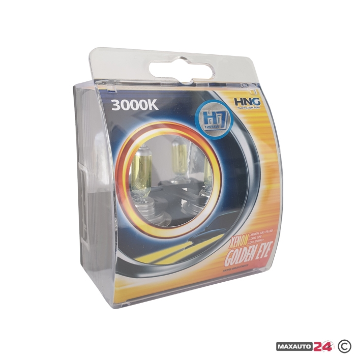Халогенни крушки HNG H7 55W тип ''Golden eye''  жълти 2бр/к-т