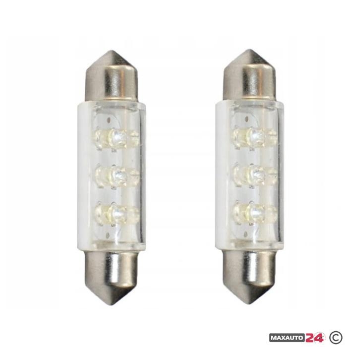 Диодни крушки - FE1 3LED 41мм 2бр/к-т - СИНИ