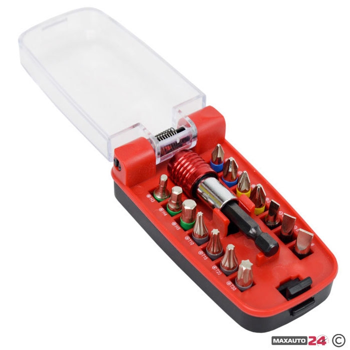 Накрайници и магнитен държач 1/4“ 15 бр/к-т