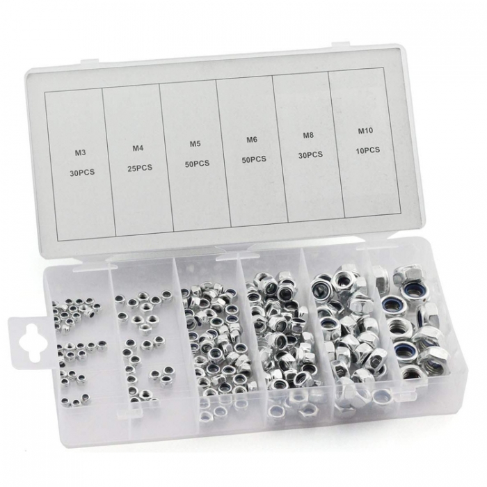 Кутия метални гайки 195 броя