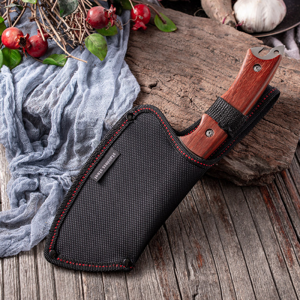 Японски ръчно изработен кухненски мулти нож  BLACKSMITH 027, 352 гр, кована стомана 5CR13Mov, фултанг