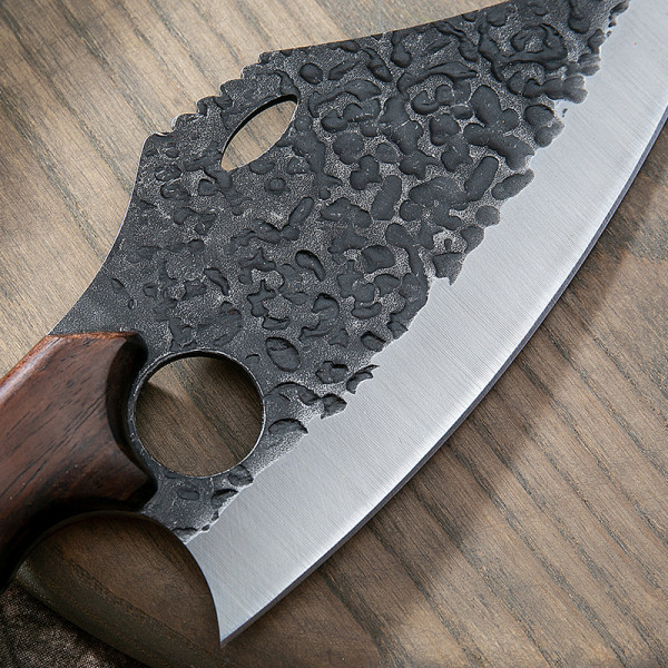 Японски ръчно изработен кухненски нож  BLACKSMITH 035, 325 гр, кована стомана 5CR13Mov, фултанг