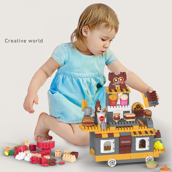 😍 Детски образователен констуктор BUILDING BLOCKS 6857 - GOURMET BURGER CART