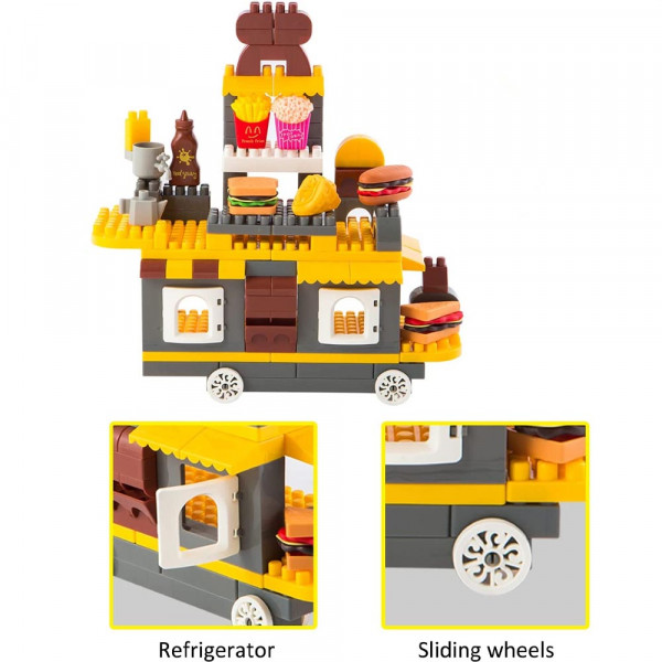 😍 Детски образователен констуктор BUILDING BLOCKS 6857 - GOURMET BURGER CART